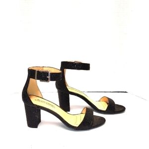 Badgley Mischka Black Glitter Heels